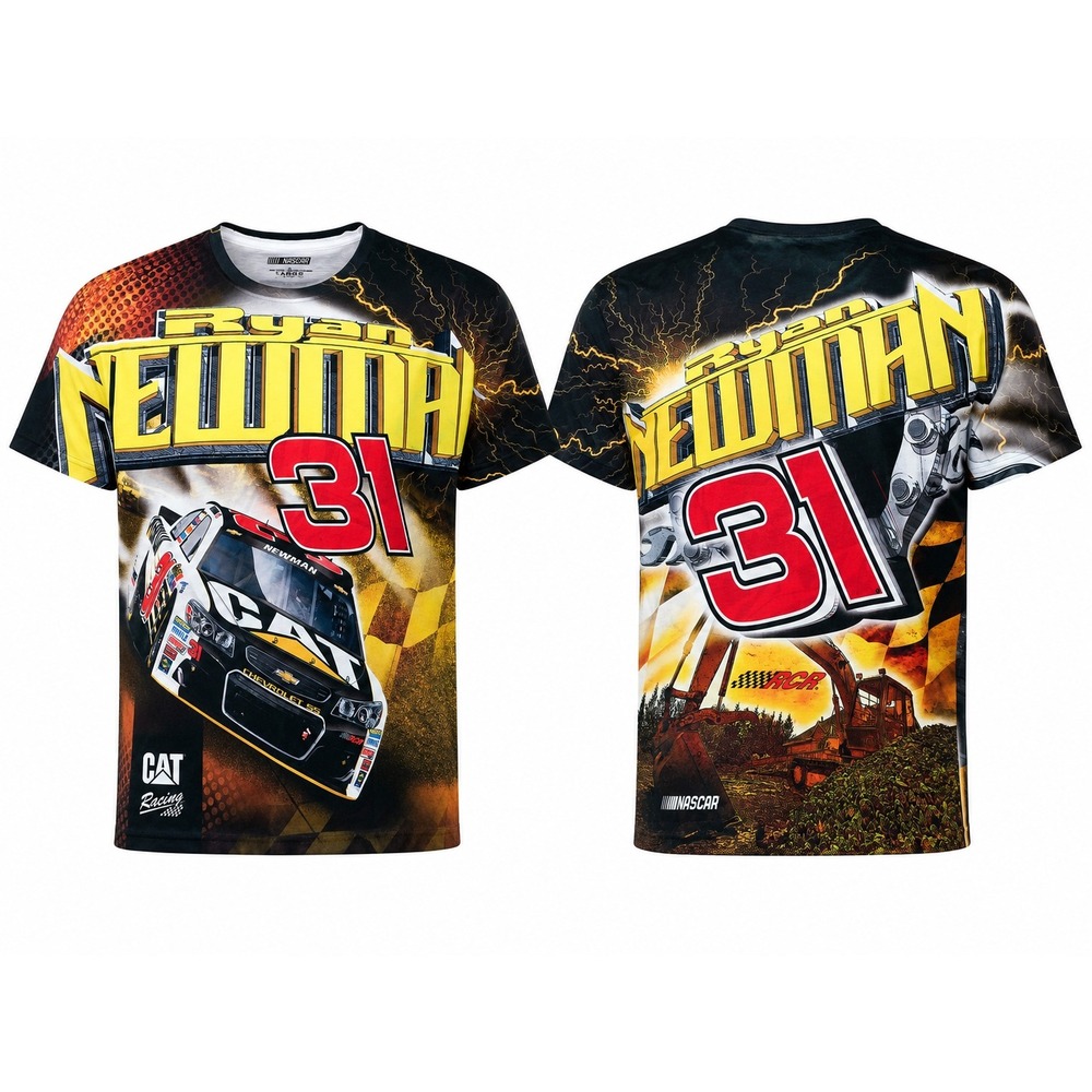 NASCAR Ryan Newman 31 CAT Racing All Over Print T-Shirt Mens Large Caterpillar